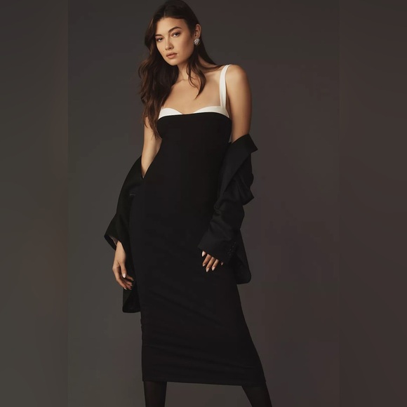 Reformation Dresses & Skirts - REFORMATION Nelle Black & White Midi Tank Dress Size Large NWT